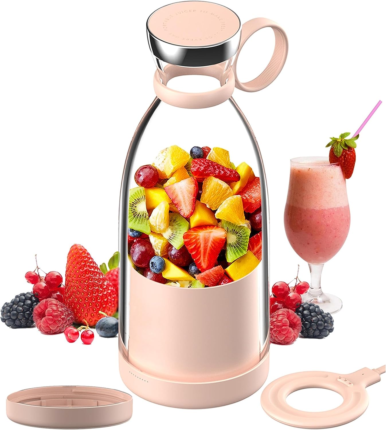 Portable Kitchen Juicer, Mini Blender Machine, Travel USB Rechargeable